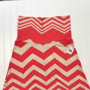 Coral and white maxi dress